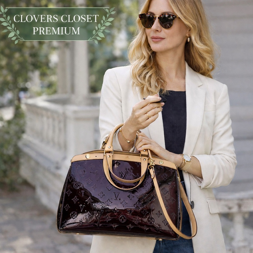 Louis Vuitton Cordovan Patent Leather Satchel Burgundy Authentic LV Handbag